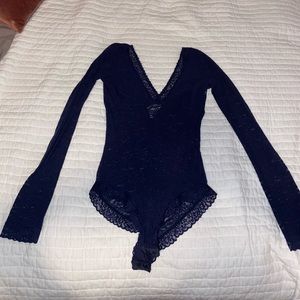 Lace long sleeve body suit